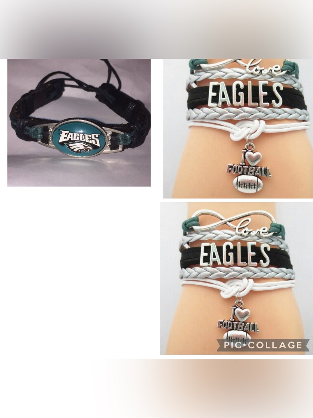 3- New Eagles Football Bracelets